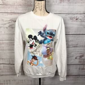 Disney stitch cartoon size small‎ white crewneck sweater